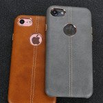Wholesale iPhone 8 Plus / iPhone 7 Plus / iPhone 6S 6 Plus Armor Leather Hybrid Case (Gray)